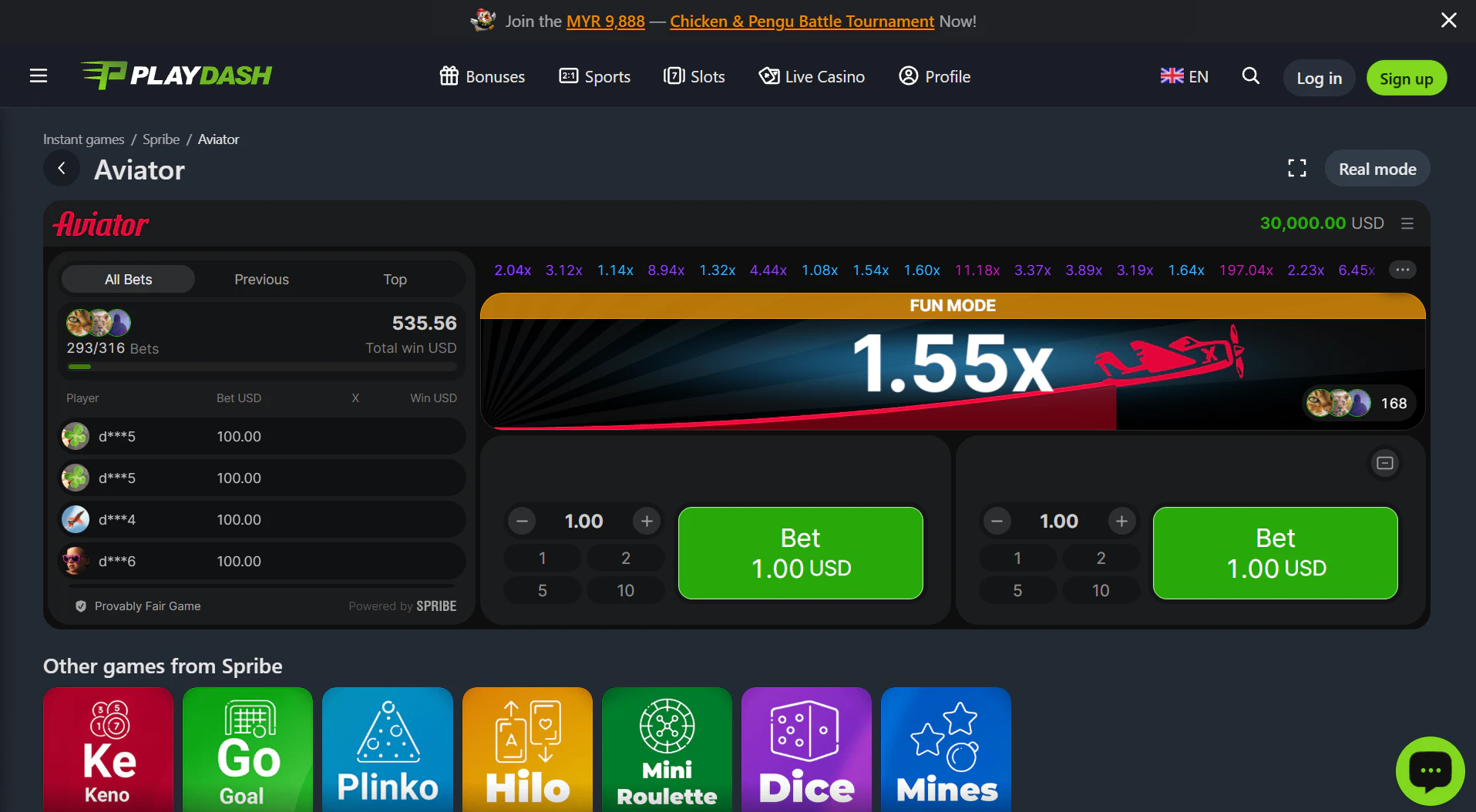 PlayDash aviator demo mode