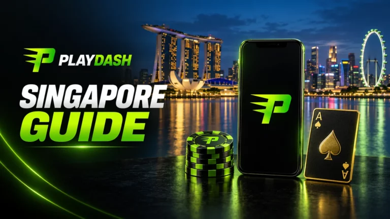 PlayDash Singapore guide cover with the Marina Bay skyline, smartphone and casino chips