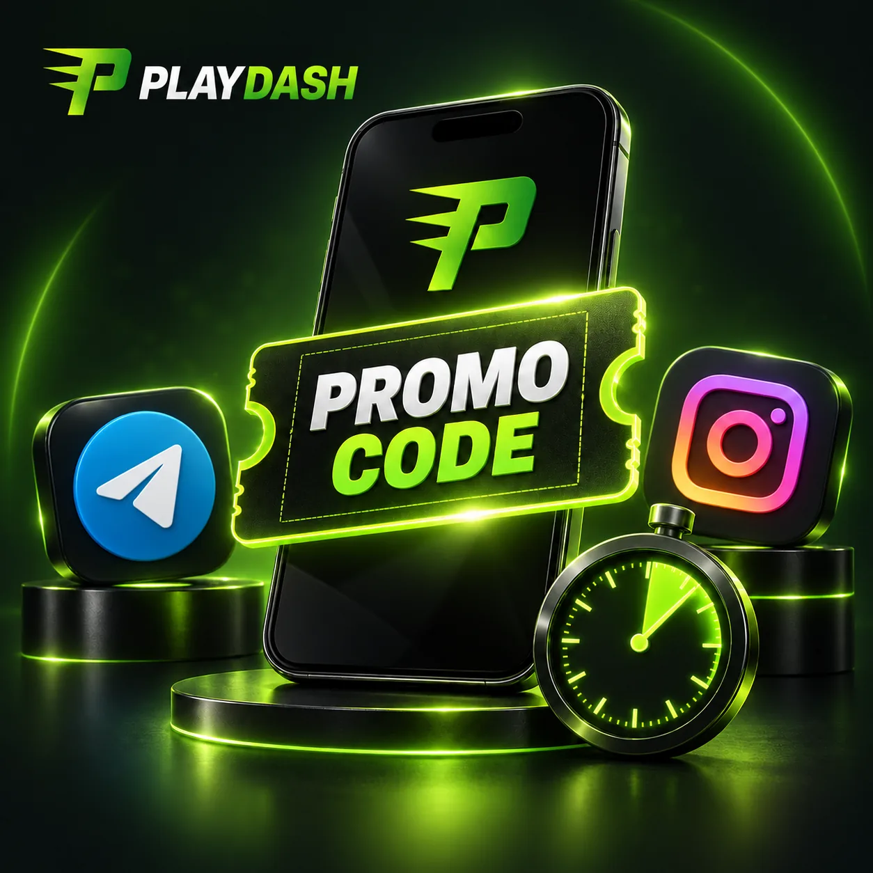PlayDash promo codes on Telegram and Instagram