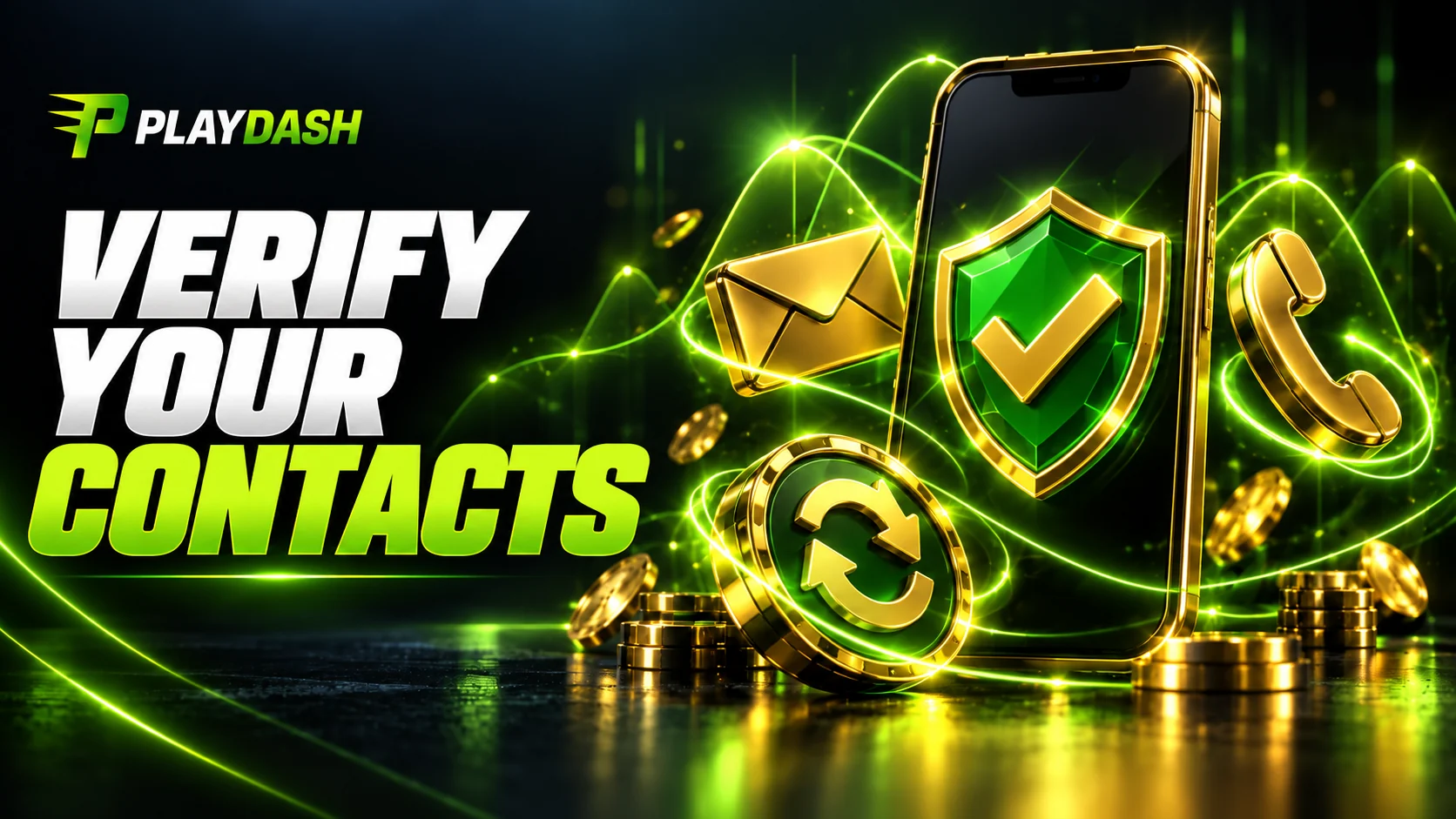 Phone and email verification illustration for PlayDash rewards