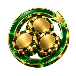 Gold coins held inside an emerald ring, representing Hold and Win mechanics.